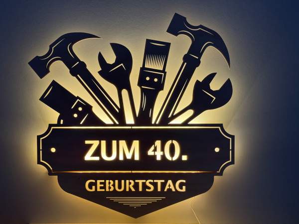 Wandskyline Zum Handwerkergeburtstag beleuchtet